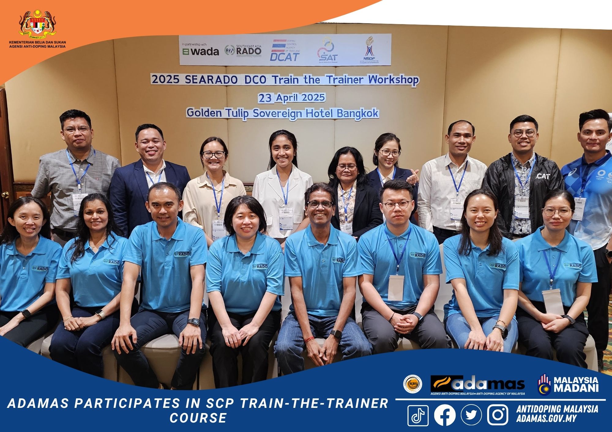 ADAMAS PARTICIPATES IN SCP TRAIN-THE-TRAINER COURSE