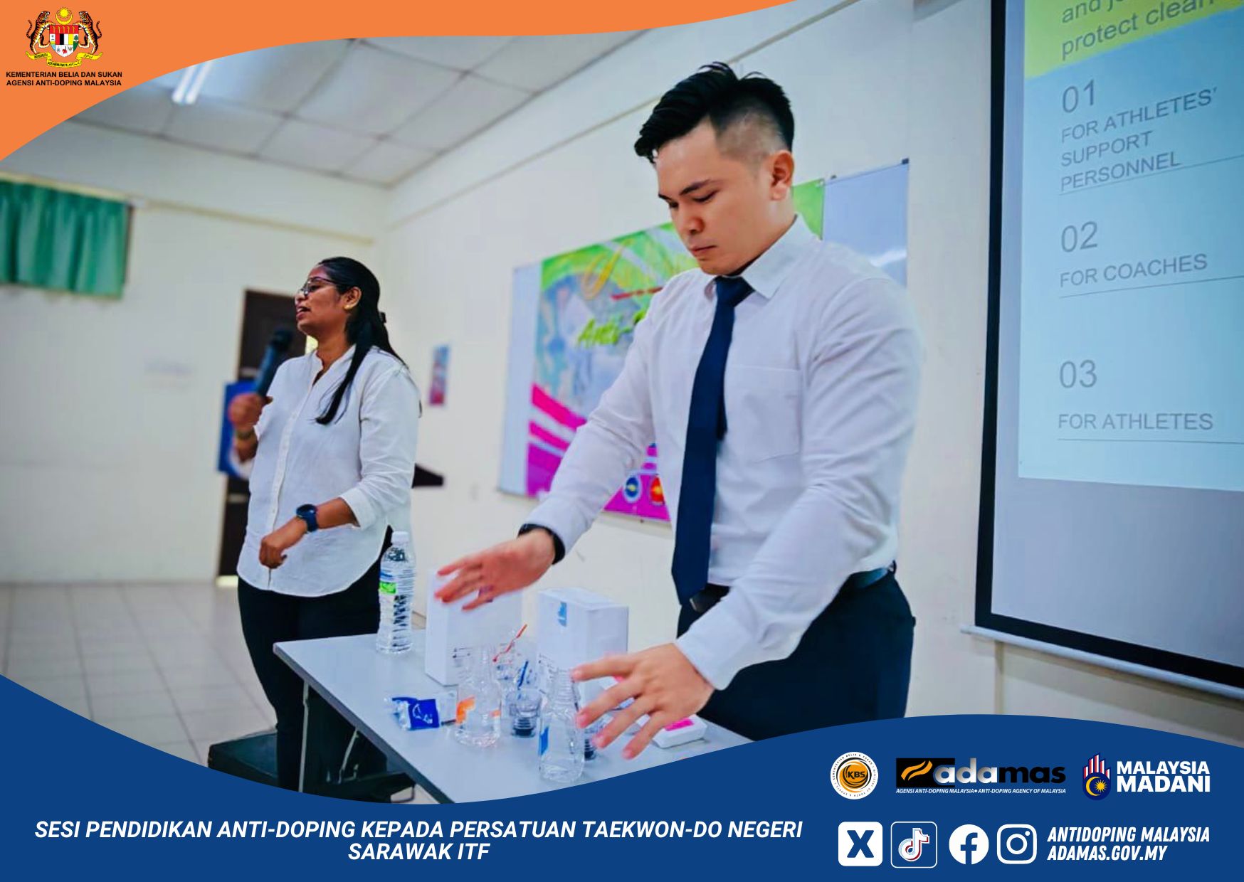Taklimat Pendidikan Anti-Doping kepada Persatuan Taekwon-Do Negeri Sarawak ITF